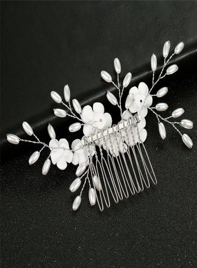Artmiss Wedding Hair Comb Flower Crystal Hair Pins Silver Hair Accessories for Women Brides - Image 5